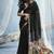 Black handloom silk blend weaving border saree with blouse