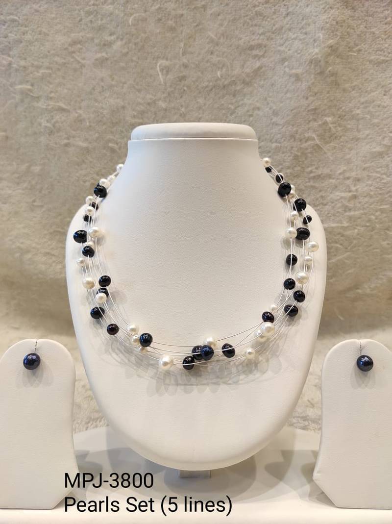 Real pearls designer necklace set