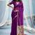 Purple handloom silk blend weaving border saree with blouse