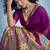 Purple handloom silk blend weaving border saree with blouse