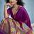 Purple handloom silk blend weaving border saree with blouse