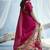 Rani pink handloom silk blend weaving border saree with blouse