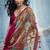 Rani pink handloom silk blend weaving border saree with blouse