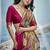 Rani pink handloom silk blend weaving border saree with blouse