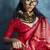 Crimson red satin weaving handloom silk blend saree