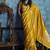 Mustard satin weaving handloom silk blend saree