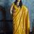 Mustard satin weaving handloom silk blend saree