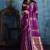Magenta satin weaving handloom silk blend saree