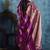 Magenta satin weaving handloom silk blend saree