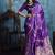 Purple satin weaving handloom silk blend saree