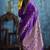 Purple satin weaving handloom silk blend saree