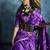 Purple satin weaving handloom silk blend saree