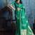 Green satin weaving handloom silk blend saree