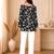 Black floral printed cotton straight fit women top