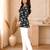 Black floral printed cotton straight fit women top
