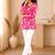 Pink floral printed cotton straight fit women top