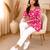 Pink floral printed cotton straight fit women top