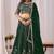 Dark Green Embroidered Faux Georgette Lehenga Choli with Dupatta
