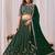 Dark Green Embroidered Faux Georgette Lehenga Choli with Dupatta