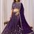 Purple Embroidered Faux Georgette Lehenga Choli with Dupatta