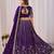 Purple Embroidered Faux Georgette Lehenga Choli with Dupatta