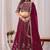 Wine Embroidered Faux Georgette Lehenga Choli with Dupatta