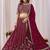 Wine Embroidered Faux Georgette Lehenga Choli with Dupatta