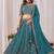 Teal Blue Embroidered Faux Georgette Lehenga Choli with Dupatta