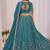 Teal Blue Embroidered Faux Georgette Lehenga Choli with Dupatta