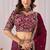 Wine Embroidered Faux Georgette Lehenga Choli with Dupatta