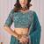 Teal Blue Embroidered Faux Georgette Lehenga Choli with Dupatta