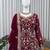 Maroon faux georgette thread & sequins sharara suit set