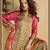 Rani pink  crepe silk digital print mirror work co-ord set