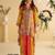 Yellow  crepe silk digital print mirror work co-ord set