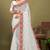 White sequin embroidered work designer net saree for women