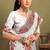 White sequin embroidered work designer net saree for women