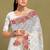 White sequin embroidered work designer net saree for women