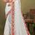 White sequin embroidered work designer net saree for women
