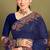 Navy blue sequin embroidered work designer net saree for women