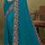 Teal blue sequin embroidered work designer net saree for women