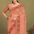 Peach sequin embroidered work designer net saree for women