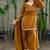 New trendy elegant gold chanderi silk kurta set with delicate lace detailing and matching dupatta