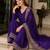 New latest stylish classic jambli festive kurta set with gold zari border palazzo and dupatta