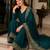 New latest stylish classic rama festive kurta set with gold zari border palazzo and dupatta