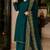 New latest stylish classic rama festive kurta set with gold zari border palazzo and dupatta