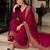 New latest stylish classic rani pink festive kurta set with gold zari border palazzo and dupatta