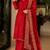 New latest stylish classic red festive kurta set with gold zari border palazzo and dupatta