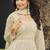 Cream wich net embroiderde plazoo suit