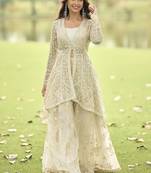 Off-white wich net embroiderde plazoo suit
