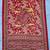Red Silk blend ajrak print mirror work saree